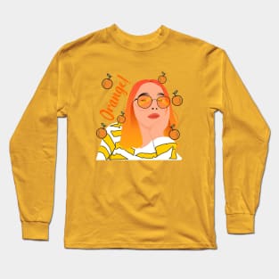 Orange girl birthday gift Long Sleeve T-Shirt